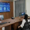 Hệ thống giám sát, thống kê dữ liệu của Trung tâm hành chính công phường Ngũ Hành Sơn. (Ảnh: Quốc Dũng/TTXVN)