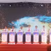 Ông Đoàn Minh Huấn, Ủy viên Bộ Chính trị, Giám đốc Học viện Chính trị Quốc gia Hồ Chí Minh cùng các đại biểu phát lệnh khởi công dự án. (Ảnh: Trịnh Duy Hưng/TTXVN)