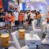 Gian trưng bày của Viện Hàn lâm Khoa học và Công nghệ Việt Nam tại triển lãm thành tựu đất nước. (Ảnh: Hoàng Hiếu/TTXVN)