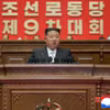 Tổng Bí thư Đảng Lao động Triều Tiên Kim Jong Un phát biểu tại Đại hội. (Nguồn: KCNA)