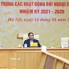 Thủ tướng Phạm Minh Chính chủ trì Hội nghị tổng kết công tác đôn đốc, triển khai các cam kết, thỏa thuận trong các hoạt động đối ngoại cấp cao. (Ảnh: Dương Giang/TTXVN)