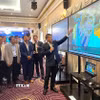Ông Lê Văn Danh, Phó Giám đốc Sở Công Thương Thành phố Hồ Chí Minh giới thiệu về Khu FTZ Cái Mép Hạ tại Thành phố Hồ Chí Minh. (Ảnh: Hương Giang/TTXVN)