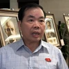 Đại biểu Nguyễn Quang Huân (đoàn Bình Dương) trả lời phỏng vấn. (Ảnh: Hải Ngọc/TTXVN)