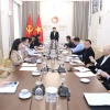 Toàn cảnh cuộc họp giữa Thứ trưởng Bộ Ngoại giao Nguyễn Mạnh Cường với các doanh nghiệp Việt Nam đang đầu tư, kinh doanh tại Indonesia. (Nguồn: Thế giới và Việt Nam)