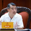 Thủ tướng Lê Minh Hưng chủ trì làm việc với lãnh đạo Bộ Công an và Bộ Khoa học và Công nghệ về xây dựng khung kiến trúc tổng thể quốc gia số. (Ảnh: Dương Giang/TTXVN)