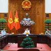 Thủ tướng Lê Minh Hưng chủ trì làm việc với lãnh đạo Bộ Công an và Bộ Khoa học và Công nghệ về xây dựng khung kiến trúc tổng thể quốc gia số. (Ảnh: Dương Giang/TTXVN)