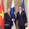 Tổng Bí thư Tô Lâm và Tổng thống Cộng hòa Phần Lan Alexander Stubb sau các lễ ký kết các văn kiện hợp tác. (Ảnh: Thống Nhất/TTXVN)
