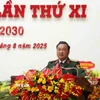 Thiếu tướng Trần Vinh Ngọc, Chính ủy Quân khu 7 được bầu giữ chức Bí thư Đảng ủy Quân khu nhiệm kỳ 2025-2030. (Ảnh: Xuân Khu/TTXVN)
