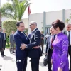 Chủ tịch Hạ viện Vương quốc Maroc Rachid Talbi Alami tiễn Chủ tịch Quốc hội Trần Thanh Mẫn và Phu nhân tại Sân bay Sale Rabat. (Ảnh: Doãn Tấn/TTXVN)