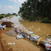Một đoạn đê thôn Phú Cốc, xã Hợp Thịnh đã được gia cố. (Ảnh: Danh Lam/TTXVN)