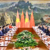 Thủ tướng Phạm Minh Chính hội đàm với Thủ tướng Trung Quốc Lý Cường. (Ảnh: Dương Giang/TTXVN)