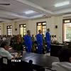 Toàn cảnh xét xử sai phạm tại trường Năng khiếu Thể dục Thể thao Bến Tre. (Ảnh: Huỳnh Phúc Hậu/TTXVN)