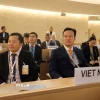 Đại sứ Mai Phan Dũng - Trưởng Phái đoàn Việt Nam tại Geneva tham dự phiên khai mạc Hội đồng Nhân quyền Liên hợp quốc khóa 58. (Ảnh: Anh Hiển/TTXVN)