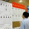 Người dân tìm hiểu thông tin về các ứng cử viên. (Ảnh: Trí Đức/Vietnam+)