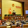 Quốc hội biểu quyết thông qua Nghị quyết Kỳ họp thứ 10, Quốc hội khóa XV. (Ảnh: Doãn Tấn/TTXVN)