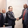 Chủ tịch Quốc hội Trần Thanh Mẫn gặp Chủ tịch Quốc hội Cuba Esteban Lazo Hernandez. (Ảnh: Doãn Tấn/TTXVN)
