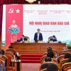 Quang cảnh Hội nghị giao ban báo chí. (Ảnh: Minh Đức/TTXVN)