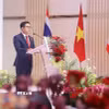 Tổng Lãnh sự Đinh Hoàng Linh phát biểu chào mừng quan khách dự lễ kỷ niệm. (Ảnh: Phạm Hải/TTXVN)
