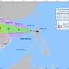 Vị trí và đường đi của áp thấp nhiệt đới. (Nguồn: Trung tâm Dự báo Khí tượng Thủy văn Quốc gia)