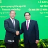 Thủ tướng Phạm Minh Chính và Thủ tướng Hun Manet hội đàm. (Ảnh: Dương Giang/TTXVN)