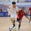 Tuyển Futsal Việt Nam (áo trắng) thắng đậm trước Timor Leste. (Nguồn: VFF)