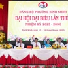 Đoàn Chủ tịch Đại hội đại biểu phường Bình Minh, tỉnh Tây Ninh nhiệm kỳ 2025-2030. (Ảnh: Minh Phú/TTXVN)