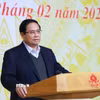 Thủ tướng Phạm Minh Chính chủ trì Phiên họp thứ hai Ban Chỉ đạo xây dựng nhà máy điện hạt nhân. (Ảnh: Dương Giang/TTXVN)