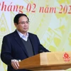 Thủ tướng Phạm Minh Chính chủ trì Phiên họp thứ hai Ban Chỉ đạo xây dựng nhà máy điện hạt nhân. (Ảnh: Dương Giang/TTXVN)