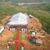 Khởi công dự án Trường phổ thông nội trú liên cấp Tiểu học và Trung học cơ sở tại xã A Lưới 1. (Ảnh: Văn Dũng/TTXVN)