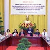Quang cảnh buổi công bố Lệnh của Chủ tịch nước về Nghị quyết của Quốc hội sửa đổi, bổ sung một số điều của Hiến pháp. (Ảnh: Minh Đức/TTXVN)