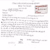 Thư cảm ơn của sinh viên vì đã kịp thời ngăn chặn vụ 'bắt cóc online.' (Ảnh: Công an cung cấp/TTXVN phát)