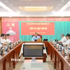 Đồng chí Trần Sỹ Thanh, Ủy viên Bộ Chính trị, Bí thư Trung ương Đảng, Chủ nhiệm Ủy ban Kiểm tra Trung ương chủ trì kỳ họp. (Ảnh: Phương Hoa/TTXVN)