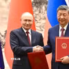 Chủ tịch Trung Quốc Tập Cận Bình và Tổng thống Nga Vladimir Putin tại cuộc gặp ở Bắc Kinh, Trung Quốc, ngày 20/5/2026. (Ảnh: AA/TTXVN)