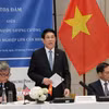 Chủ tịch nước Lương Cường phát biểu tại Tọa đàm với doanh nghiệp lớn của Hoa Kỳ. (Ảnh: Lâm Khánh/TTXVN)