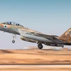 Máy bay chiến đấu Israel cất cánh tại một địa điểm không xác định để tiến hành chiến dịch nhằm vào các mục tiêu của Houthi ở Yemen, ngày 5/5/2025. (Ảnh: THX/TTXVN)