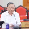 Tổng Bí thư Tô Lâm phát biểu tại cuộc làm việc của Bộ Chính trị với Ban Thường vụ Đảng ủy Mặt trận Tổ quốc, các đoàn thể Trung ương. (Ảnh: Thống Nhất/TTXVN)