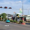 Hệ thống camera được lắp đặt tại nút giao thông Hùng Vương và Trần Phú trên địa bàn xã Ia Grai, tỉnh Gia Lai. (Ảnh: Hoài Nam/TTXVN)