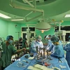 Toàn cảnh một ca phẫu thuật ghép tim tại Bệnh viện Trung ương Huế. (Ảnh: Mai Trang/TTXVN)