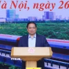 Thủ tướng Phạm Minh Chính chủ trì Phiên họp thứ hai Ban Chỉ đạo các công trình trọng điểm, dự án quan trọng quốc gia lĩnh vực đường sắt. (Ảnh: Dương Giang/TTXVN)