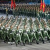 Các khối của Lực lượng Quân đội Nhân dân tham gia Tổng hợp luyện diễu binh, diễu hành lần thứ hai. (Ảnh: Thanh Vũ/TTXVN)