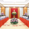 Tổng Bí thư Tô Lâm chủ trì cuộc làm việc của Bộ Chính trị với Ban Thường vụ Thành ủy Thành phố Hồ Chí Minh. (Ảnh: Thống Nhất/TTXVN)