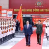 Thủ tướng Phạm Minh Chính đến dự Hội nghị Công an toàn quốc lần thứ 81. (Ảnh: Dương Giang/TTXVN)