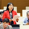 Đại biểu Quốc hội thành phố Hải Phòng Nguyễn Thị Việt Nga phát biểu. (Ảnh: Doãn Tấn/TTXVN)
