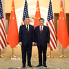 Chủ tịch Trung Quốc Tập Cận Bình và Tổng thống Mỹ Donald Trump tại cuộc gặp ở Bắc Kinh ngày 14/5/2026. (Ảnh: THX/TTXVN)