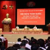 Quang cảnh Hội nghị toàn quốc về công tác đào tạo cao cấp lý luận chính trị chiều 9/5/2024. (Ảnh: Văn Điệp/TTXVN)