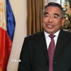 Bộ trưởng Ngoại giao Lê Hoài Trung điện đàm với Bộ trưởng Ngoại giao Philippines 2 Đại sứ Philippines tại Việt Nam Meynardo Los Banos Montealegre. (Ảnh: TTXVN)