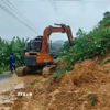 Một điểm sạt lở tại Thanh Hóa. (Ảnh: TTXVN phát)