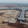 Một phần của nhà ga và đài kiểm soát không lưu Sân bay Long Thành. (Ảnh: Công Phong/TTXVN)