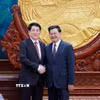 Chủ tịch nước Lương Cường hội đàm với Tổng Bí thư, Chủ tịch nước Lào Thongloun Sisoulith. (Ảnh: Lâm Khánh/TTXVN)
