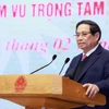 Thủ tướng Phạm Minh Chính đến Phiên họp tổng kết hoạt động của Ủy ban và Đề án 06. (Ảnh: Dương Giang/TTXVN)